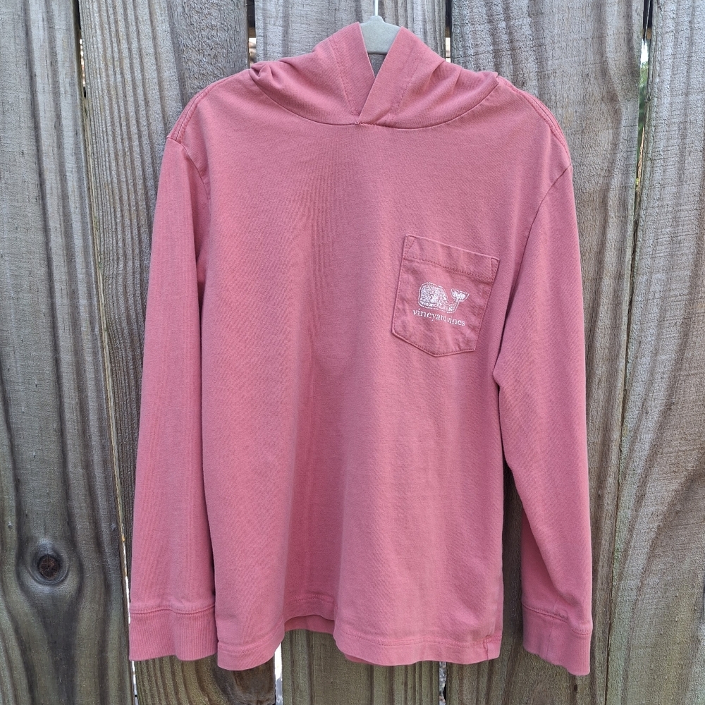 Vinyard Vines Kids Pink Long Sleeve Hooded T-Shirt Size 5